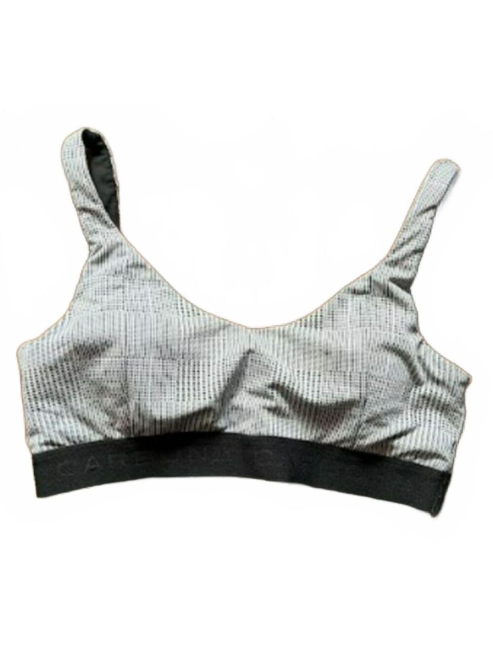 Carbon38 Womens Black & White Houndstooth Sports Bra Size L